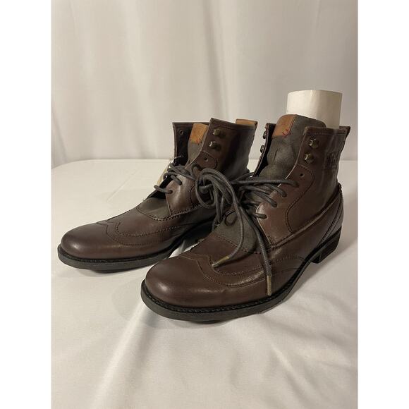 NWT Retro 2014 Levi’s Chukka Biker Boots SIZE 10 Leather Suede Brown Embossed main image 5